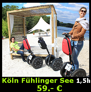Segway fahren: Tour Koeln - Fuehlingersee - blackfoot-beach
